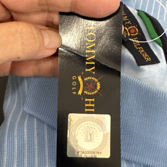 Tommy Hilfiger Golf Men's XXXL Short Sleeve Polo Shirt Pique Knit Blue Stripe - Picture 12 of 14